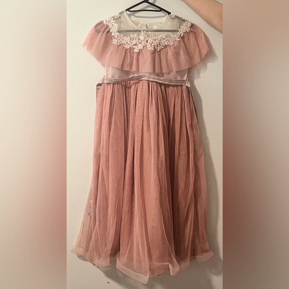 Lovely Dusty Pink Tulle Dress for Girls